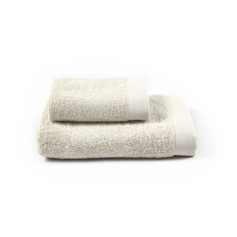 Asciugamani bagno viso 40x50 e 50x100cm in spugna cotone biologico 100% crema