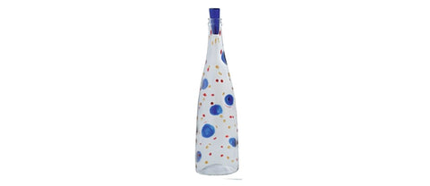 Bottiglia acqua decorata N4 con tappo blu 80cl
