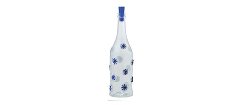 Bottiglia acqua decorata N3 con tappo azzurro 80cl