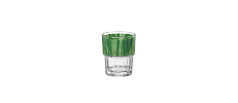 Bicchiere nature decoro verde 21cl h 8,6cm diametro 7,1cm 12pezzi