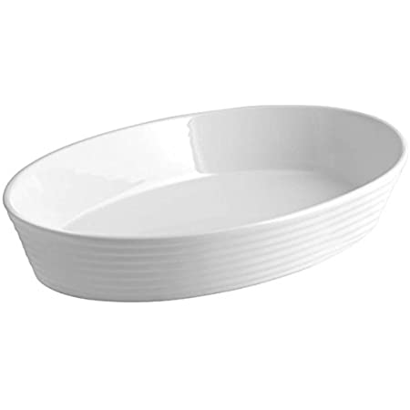 Pirofila da forno bianca liscia ovale 22x13,5cm