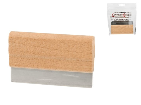 Spatola taglia pasta acciaio inox con manico legno 11x7x2cm