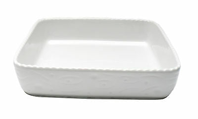 Pirofila da forno bianca liscia quadrata 22x22cm