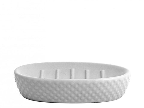 Porta sapone 14x9,5cm h 3cm grigio in ceramica