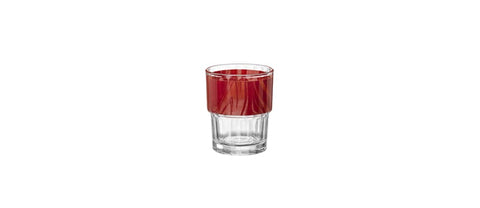Bicchiere nature decoro rosso 21cl h 8,6cm diametro 7,1cm 12pezzi