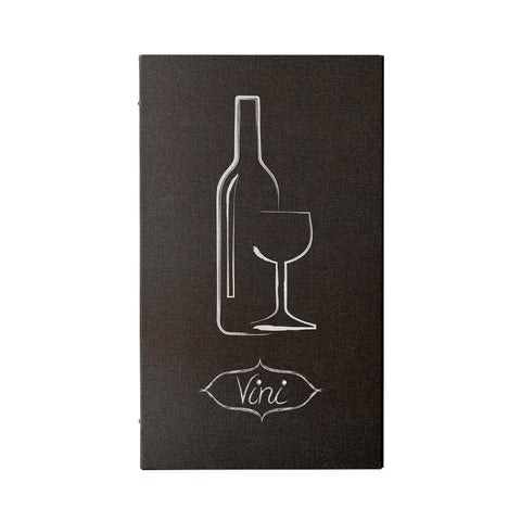 Carta vini effetto lino marrone 6 fogli 18,5x31,5cm