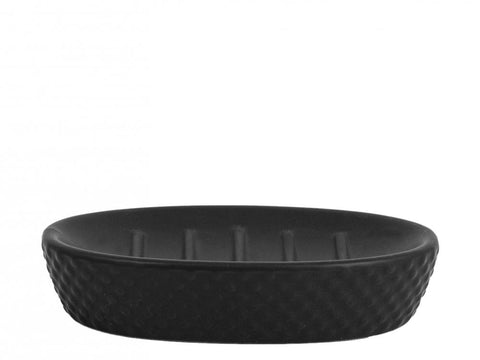 Porta sapone 14x9,5cm h 3cm nero in ceramica